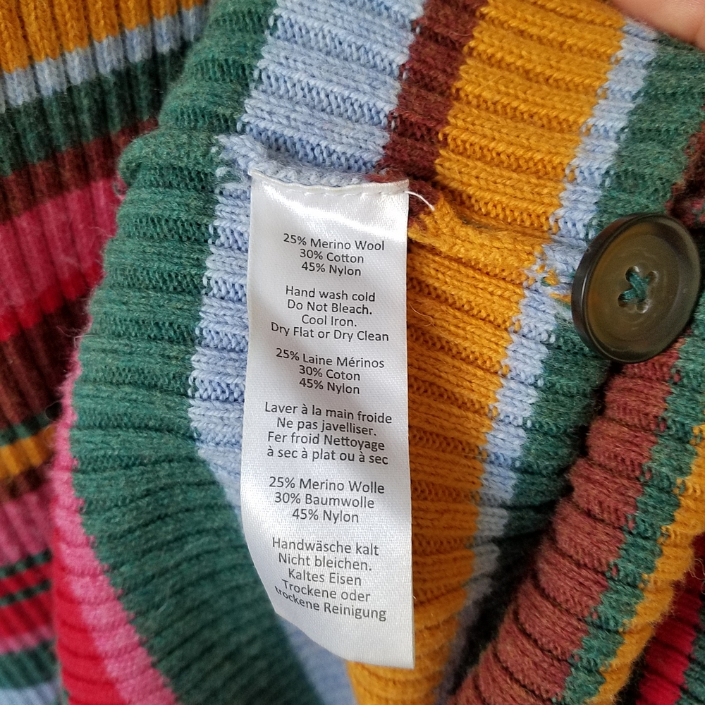 Rachel Antonoff Polo Rib Knit Sweater Dress In Multi Color Striped Size Small - Picture 10 of 10